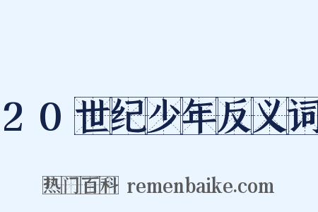 20世纪少年反义词是什么意思的图片
